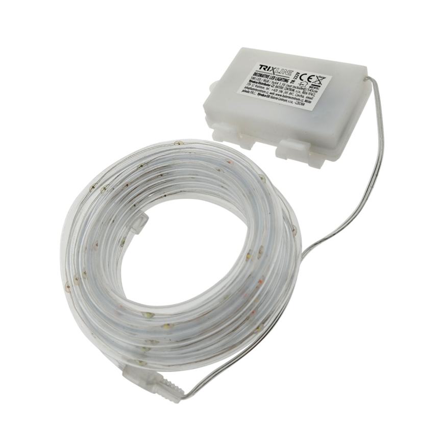 Catena luminosa LED natalizia per esterni 100 LED/3xAA, 5,45 m, IP44, multicolore