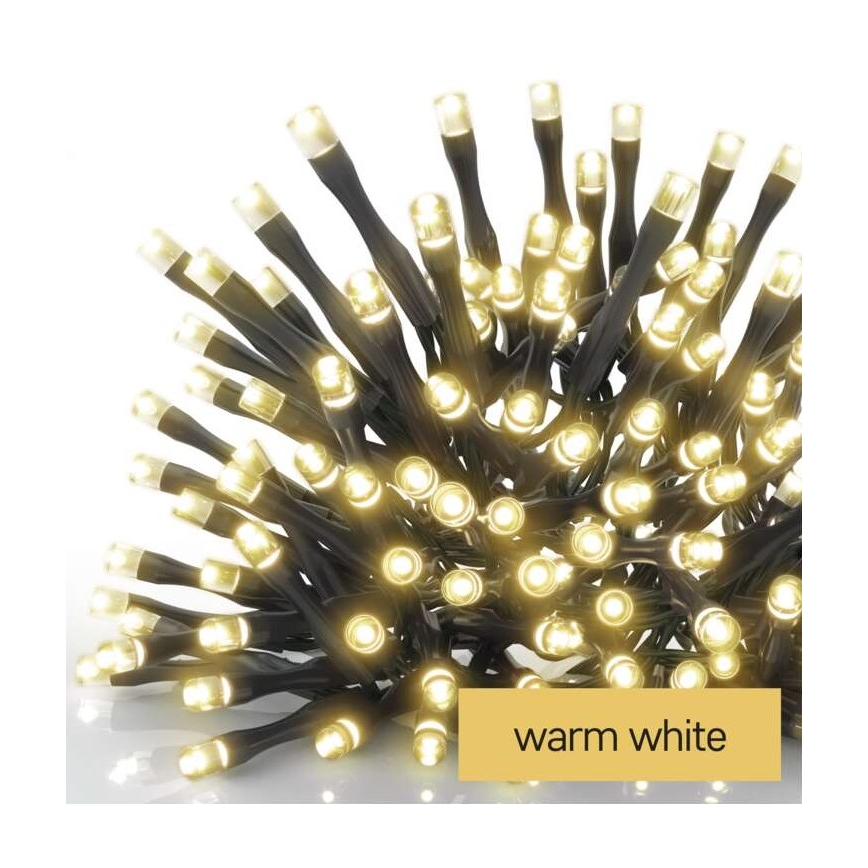 Catena luminosa LED per esterni, 120 LED (3xAA), 8,9 m, IP44, bianco caldo