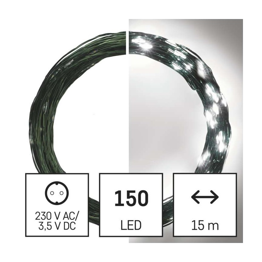 Catena luminosa LED per esterni 150xLED/20m IP44 bianco freddo