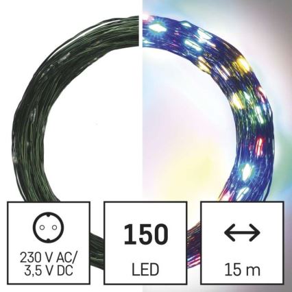 Catena luminosa LED per esterni 150xLED/20m IP44 multicolore