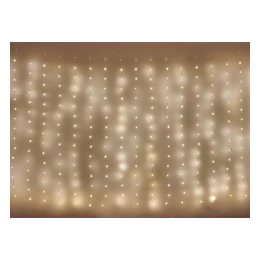 Catena luminosa LED per esterni 300xLED/8 funzioni 5,9 m IP44 bianco caldo