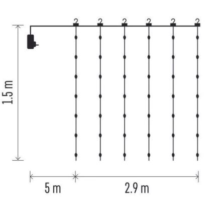 Catena luminosa LED per esterni 300xLED/8 funzioni 5,9 m IP44 bianco caldo