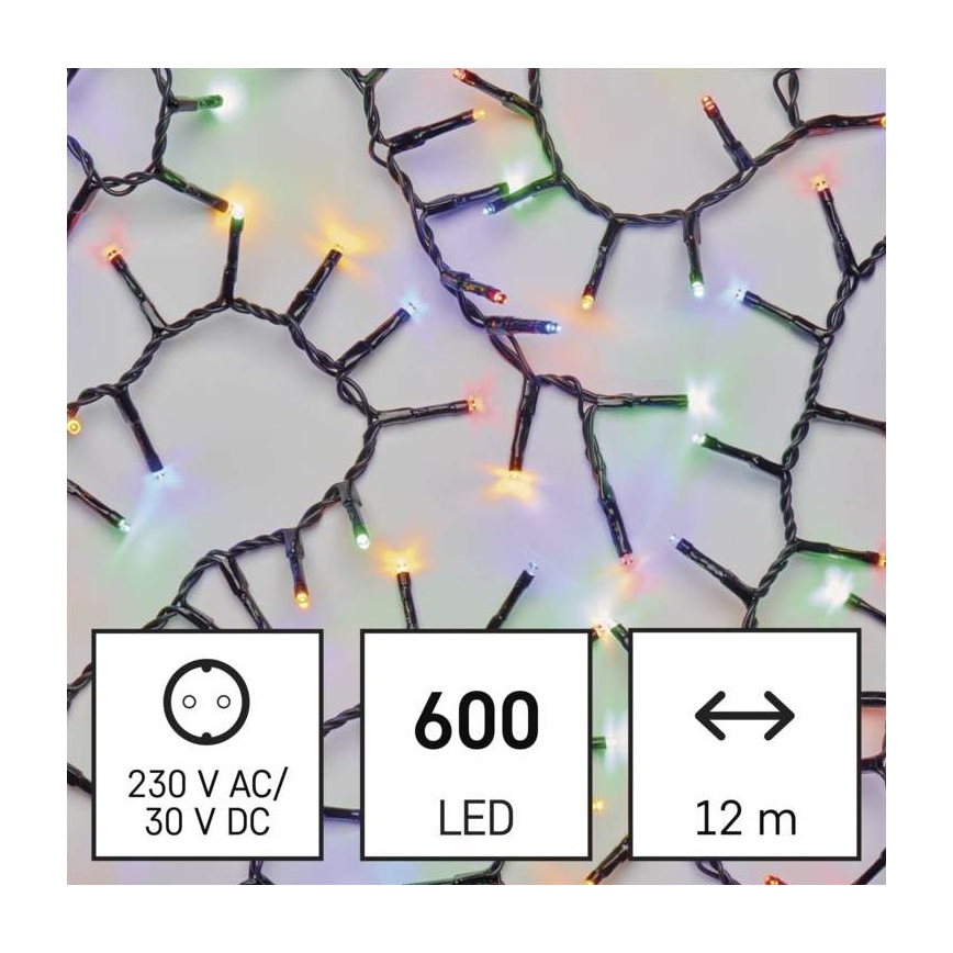 Catena luminosa LED per esterni 600 LED/17 m IP44 multicolore