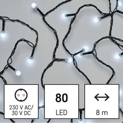 Catena luminosa LED per esterni 80xLED/13m IP44, bianco freddo