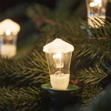 Catena luminosa LUCERNA con 12 lampadine E10, lunghezza 10,7 m, luce bianca calda. Prodotto in Repubblica Ceca