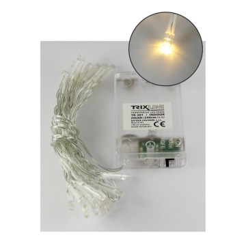Catena luminosa natalizia 20xLED/2 funzioni 2,4m bianco caldo