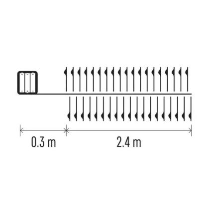 Catena luminosa natalizia a LED, 100 LED/3xAA, 2,7 m, bianco caldo