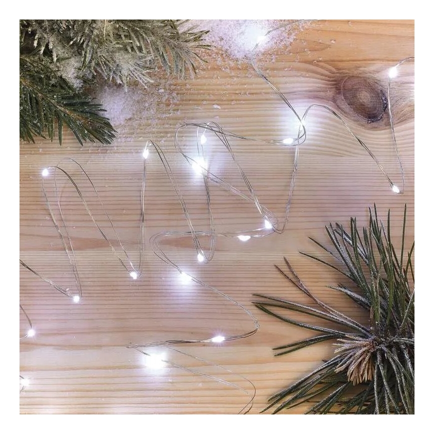 Catena luminosa natalizia a LED 20xLED/2xAA 2,4m bianco freddo