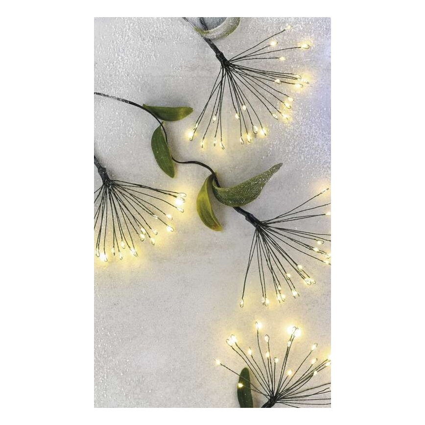 Catena luminosa natalizia a LED 300xLED 5,2+3 m bianco caldo