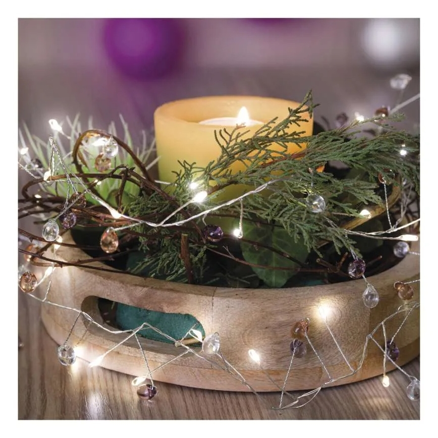 Catena luminosa natalizia a LED 40xLED/3xAA 1,5 m bianco caldo