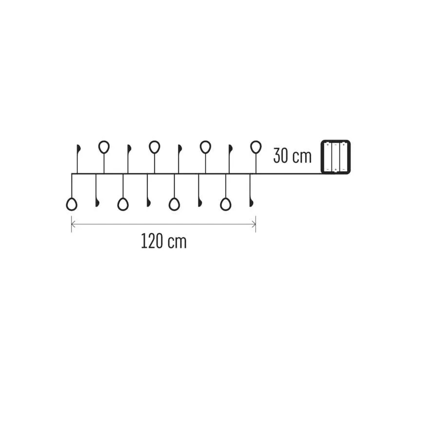 Catena luminosa natalizia a LED 40xLED/3xAA 1,5 m bianco caldo