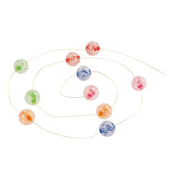 Catena luminosa natalizia LED 10xLED/2xAA 2,35m multicolore