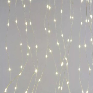 Catena luminosa natalizia LED da esterno 300 LED/8 funzioni 5,9 m IP44 bianco caldo