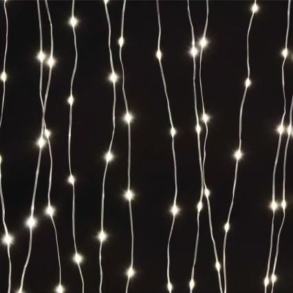 Catena luminosa natalizia LED da esterno 300 LED/8 funzioni 5,9 m IP44 bianco caldo