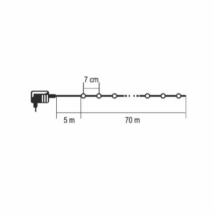 Catena luminosa natalizia LED per esterni 1000 LED/230 V, 8+4 funzioni, 75 m, IP44, multicolore