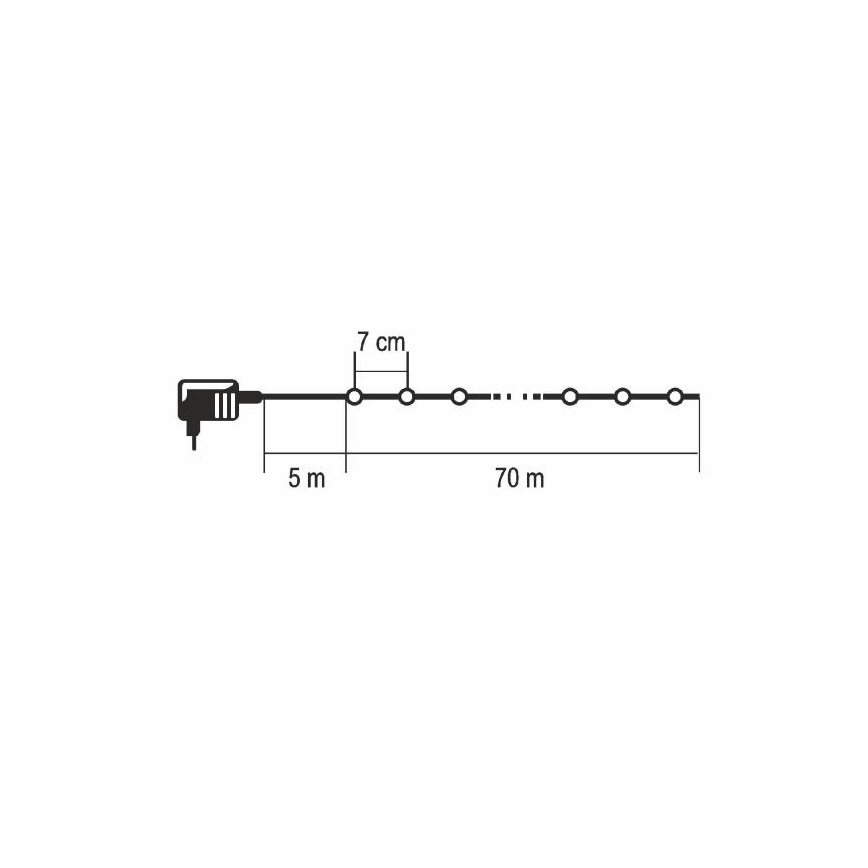 Catena luminosa natalizia LED per esterni 1000 LED/230 V, 8+4 funzioni, 75 m, IP44, multicolore