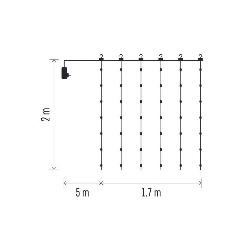 Catena luminosa natalizia LED per esterni 240 LED/8 funzioni 6,7 m IP44 bianco caldo