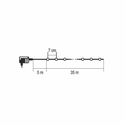 Catena luminosa natalizia LED per esterni 500 LED/230V, 8 funzioni, 40 m, IP44, bianco freddo
