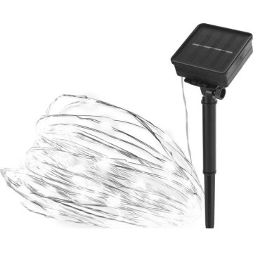 Catena luminosa solare 120xLED/2,4W/1,2V 12m IP44 600 mAh bianco freddo