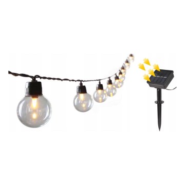 Catena luminosa solare a LED, 30 LED, 8 funzioni, 500 mAh, 10,6 m, IP67, bianco caldo