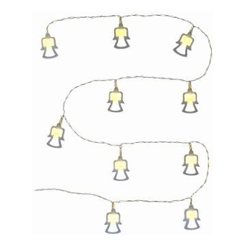 Catena natalizia LED 10xLED/2xAA 1,8m bianco caldo