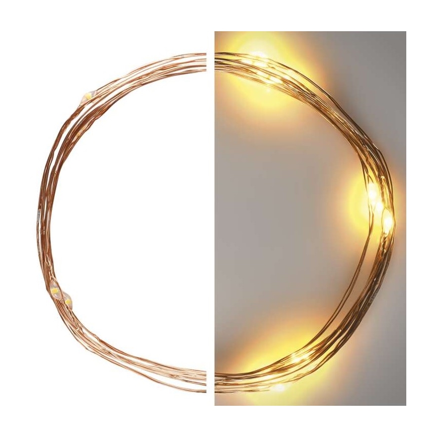 Catena natalizia LED 20xLED/2,4m bianco caldo