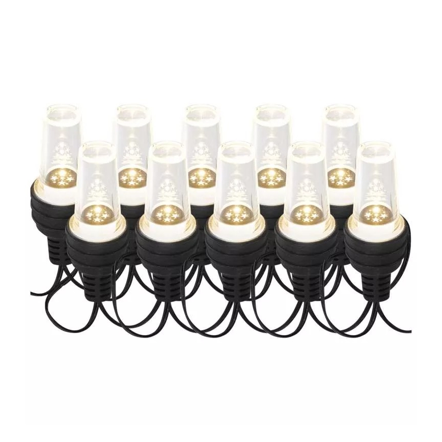 Catena natalizia LED da esterno 10xLED/9,5 m IP44 bianco freddo