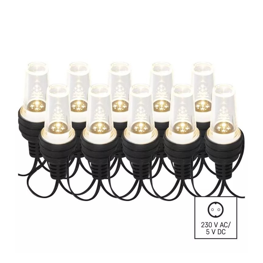 Catena natalizia LED da esterno 10xLED/9,5 m IP44 bianco freddo