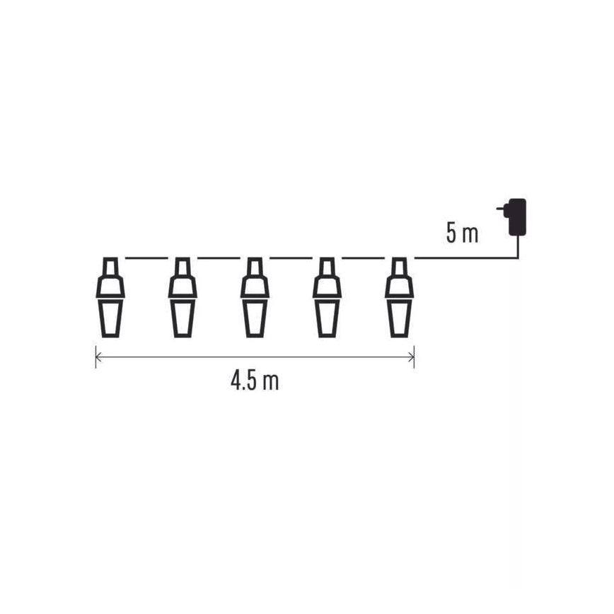 Catena natalizia LED da esterno 10xLED/9,5 m IP44 bianco freddo