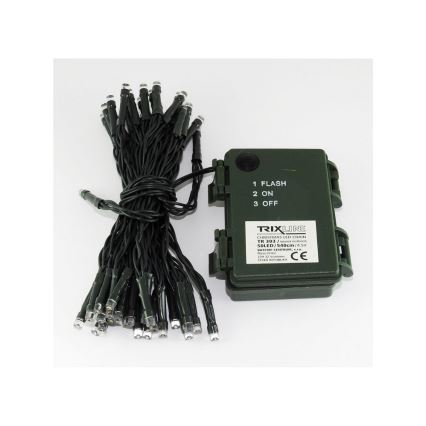 Catena natalizia LED da esterno 50xLED/2 funzioni 5,4m IP44 bianco freddo