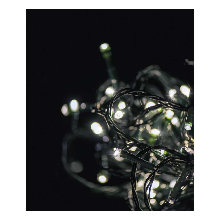 Catena natalizia LED da esterno CHAIN 180xLED/8 funzioni 8m IP44 bianco freddo