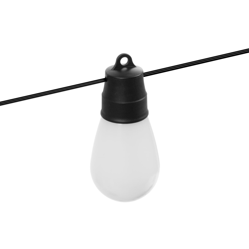 Catena luminosa solare LED RGBIC dimmerabile 15xLED/1,3W/3,7/5V 2200 mAh 8 m IP65 nero + telecomando
