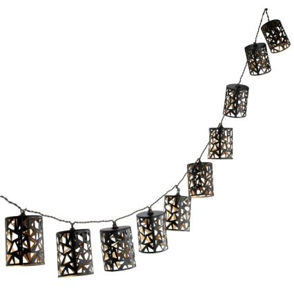 Catena solare LED 10xE12/3,65m IP44 bianco caldo