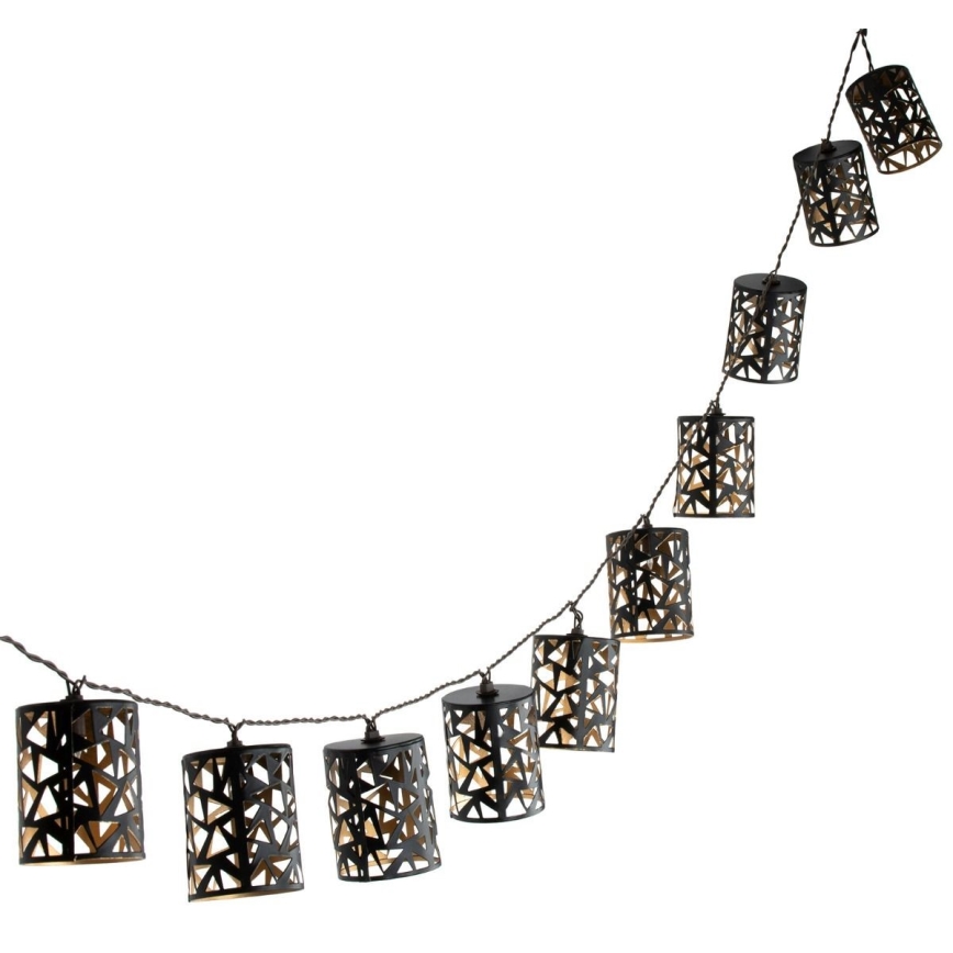 Catena solare LED 10xE12/3,65m IP44 bianco caldo