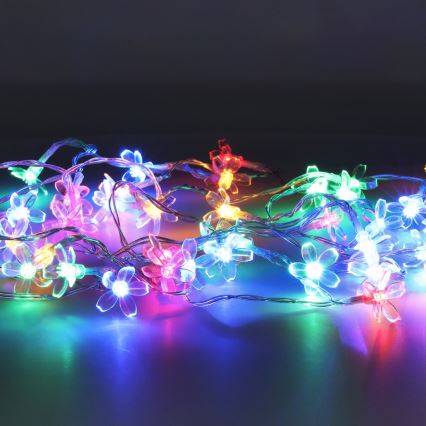 Catena solare LED RGB 50xLED/0,12W/1,2V 1xAA IP44 600 mAh