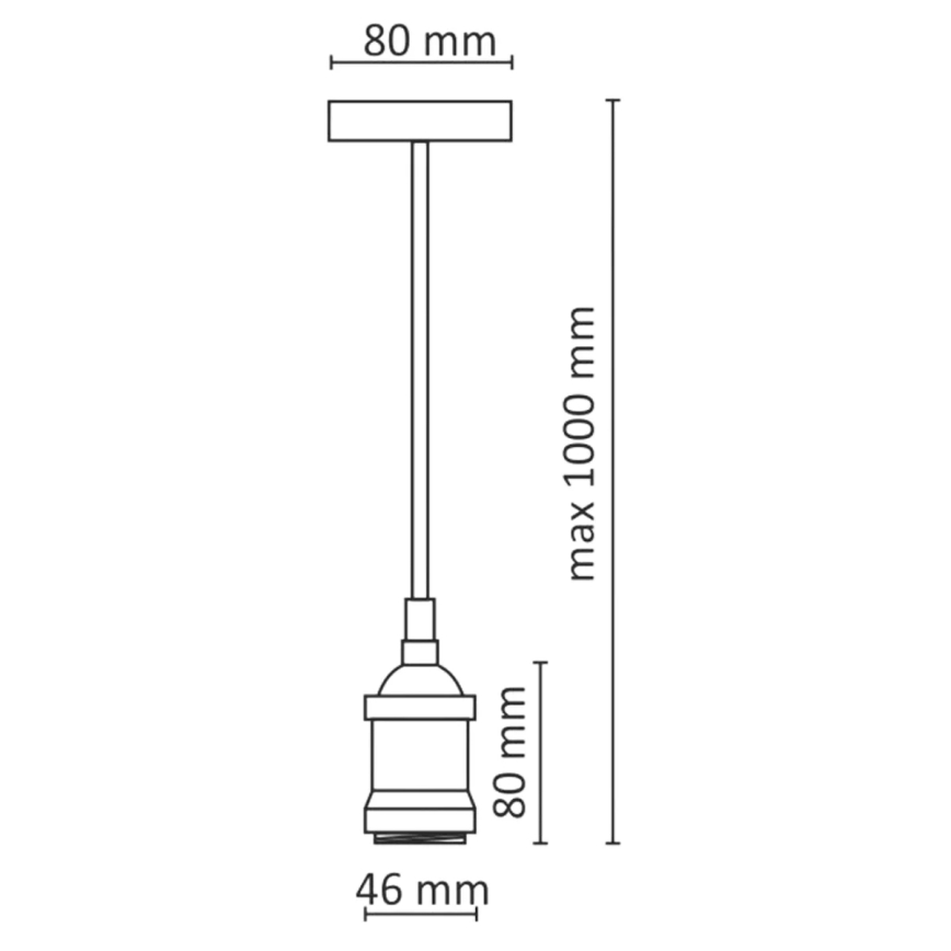 Cavo di alimentazione 1xE27/20W/230V rame