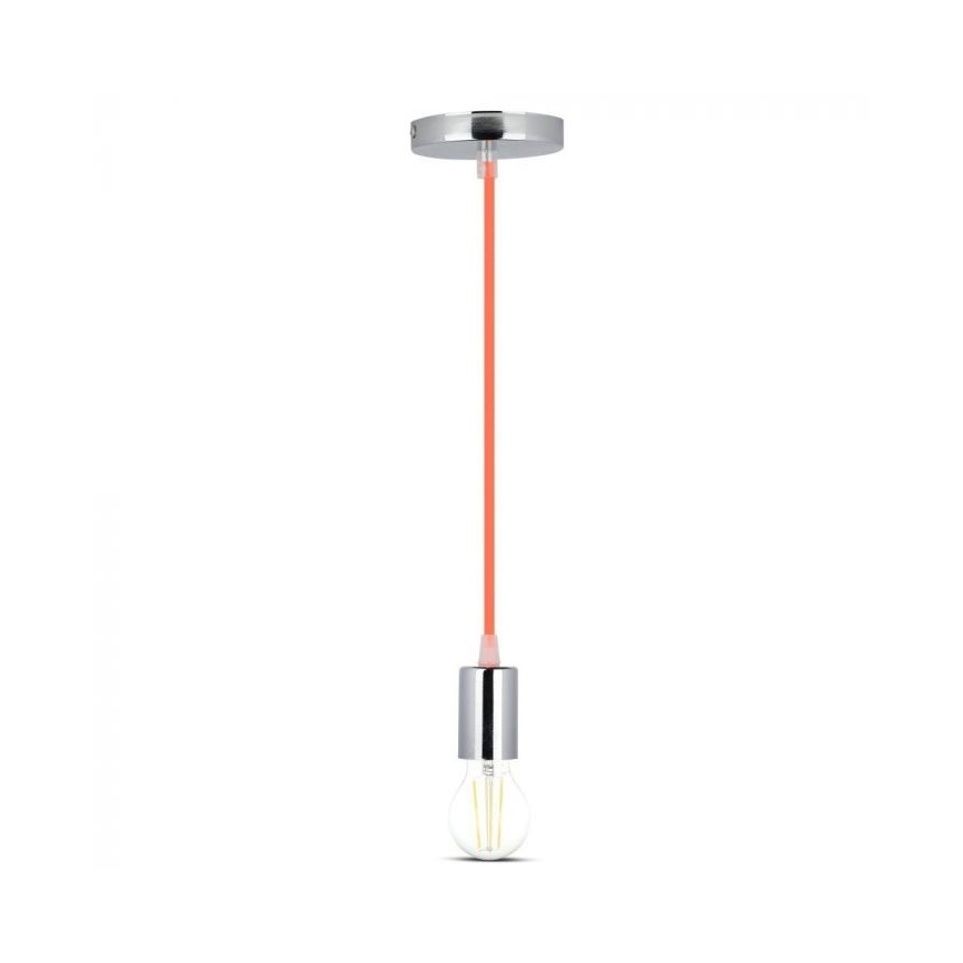 Cavo di alimentazione 1xE27/60W/230V arancione/cromo lucido