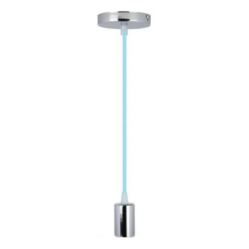 Cavo di alimentazione 1xE27/60W/230V azzurro/cromo lucido