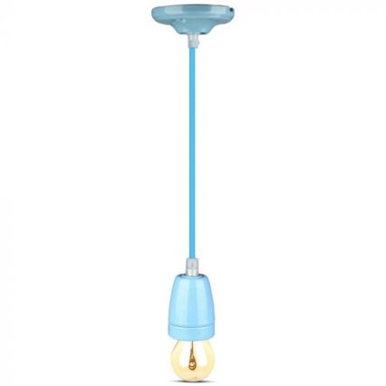 Cavo di alimentazione 1xE27/60W/230V blu/porcellana