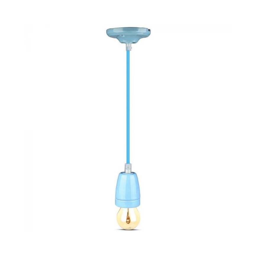 Cavo di alimentazione 1xE27/60W/230V blu/porcellana