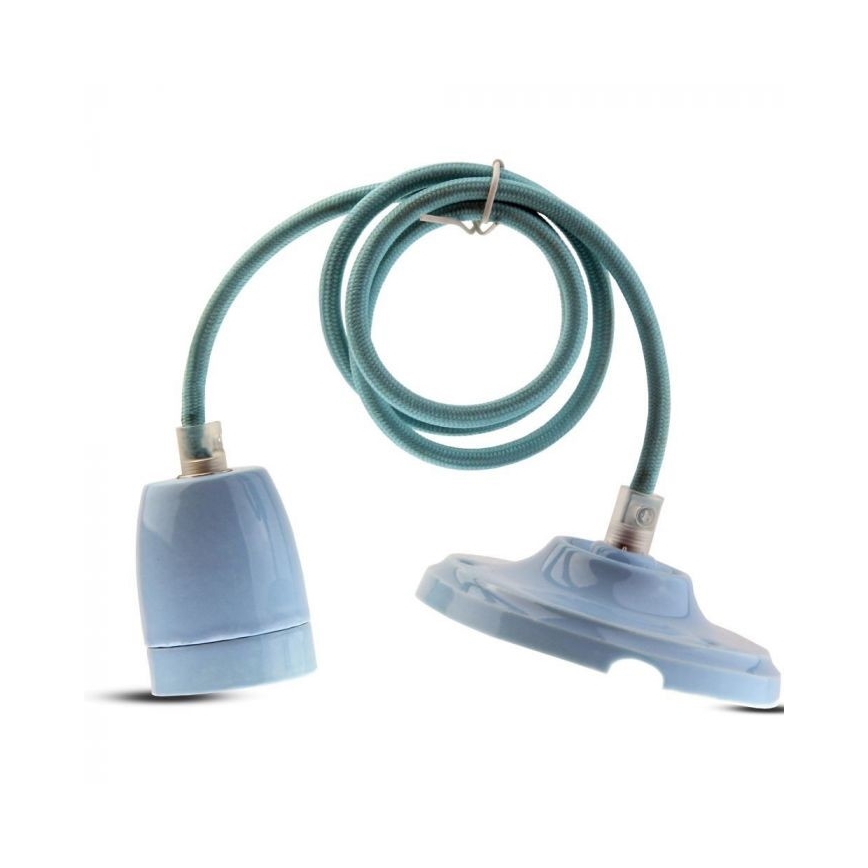 Cavo di alimentazione 1xE27/60W/230V blu/porcellana