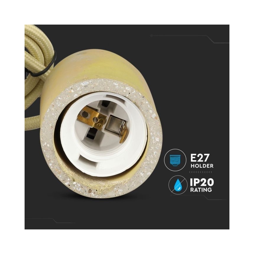 Cavo di alimentazione 1xE27/60W/230V calcestruzzo/giallo