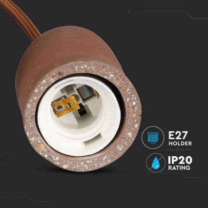 Cavo di alimentazione 1xE27/60W/230V calcestruzzo/marrone