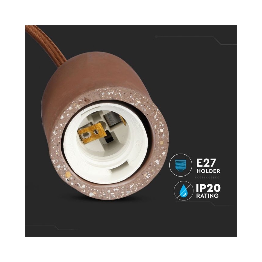 Cavo di alimentazione 1xE27/60W/230V calcestruzzo/marrone