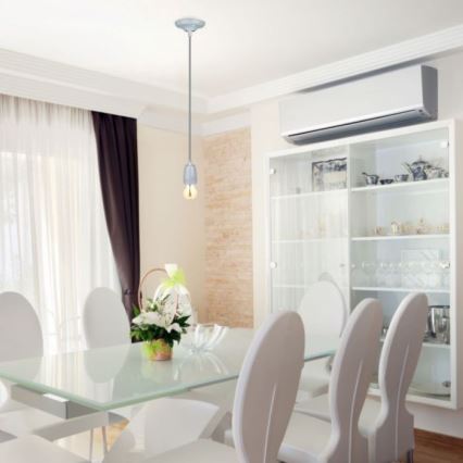 Cavo di alimentazione 1xE27/60W/230V grigio/porcellana