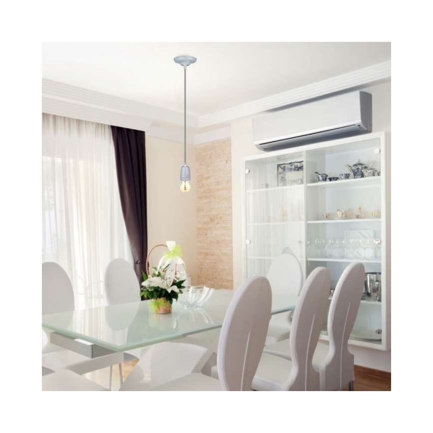Cavo di alimentazione 1xE27/60W/230V grigio/porcellana