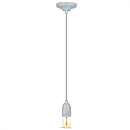 Cavo di alimentazione 1xE27/60W/230V grigio/porcellana