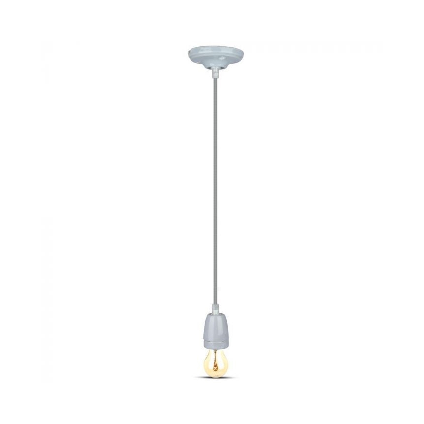 Cavo di alimentazione 1xE27/60W/230V grigio/porcellana