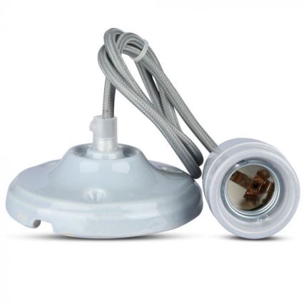Cavo di alimentazione 1xE27/60W/230V grigio/porcellana