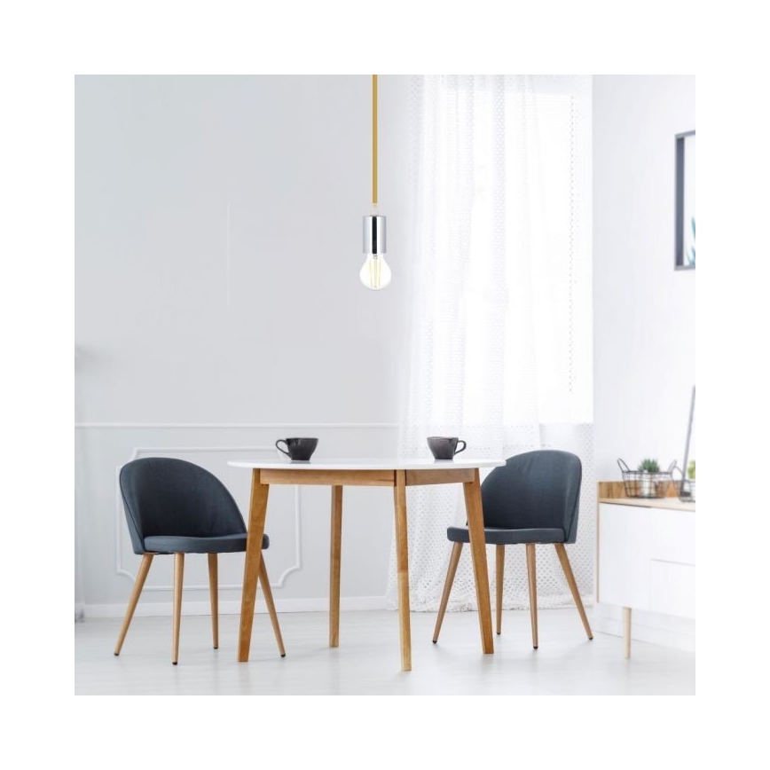 Cavo di alimentazione 1xE27/60W/230V marrone/cromo lucido